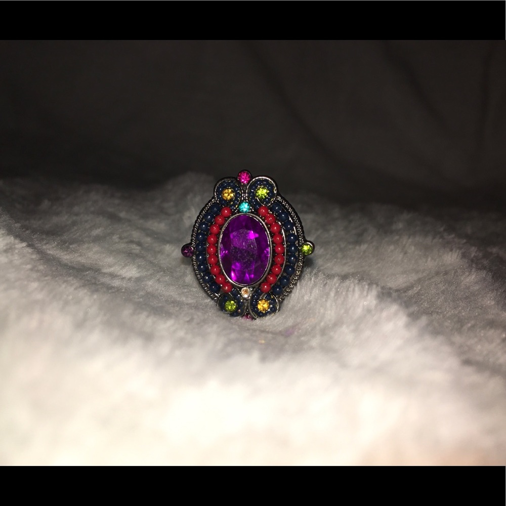 Colorful adjustable ring